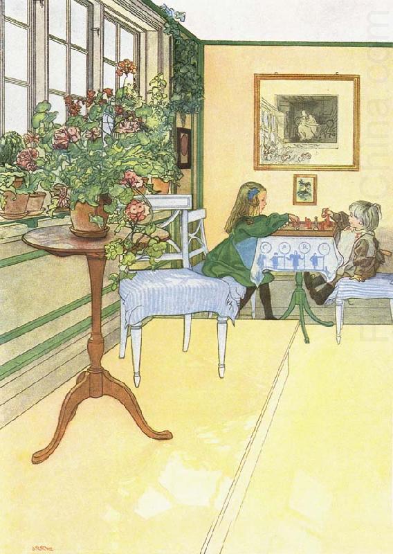 The Chess Game, Carl Larsson